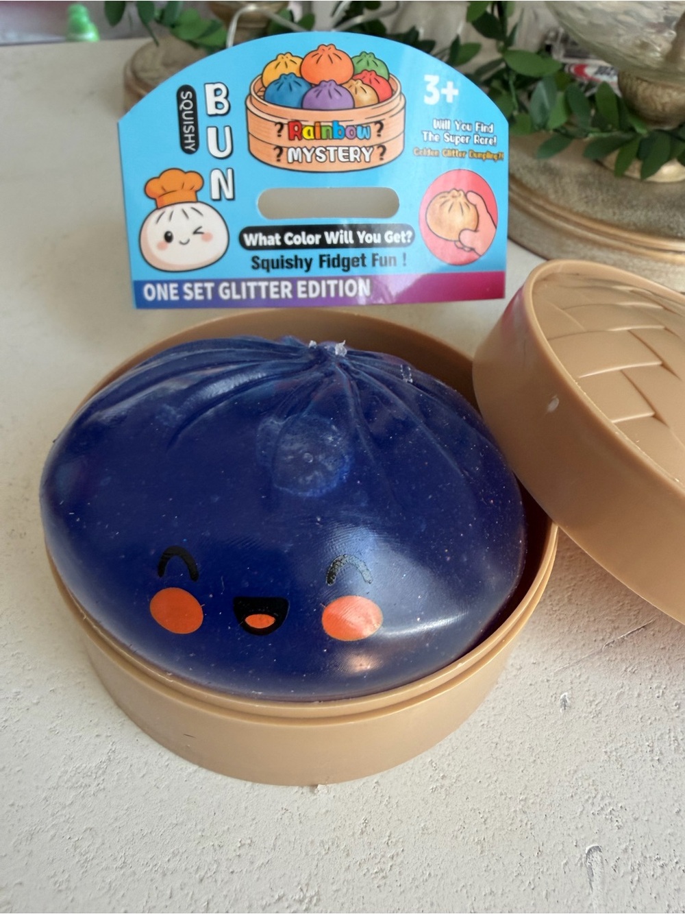 Glitter Squishy Dumpling - Navy Blue